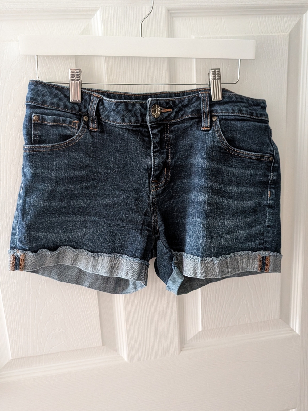 ANA Dark Blue Denim Roll-Cuff Women's Shorts